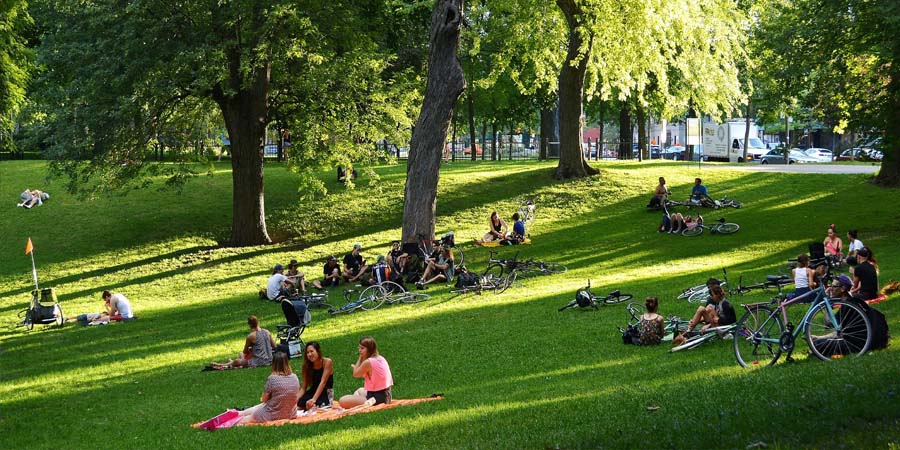 ГОРОДСКОЙ ПАРК С ЛЮДЬМИ