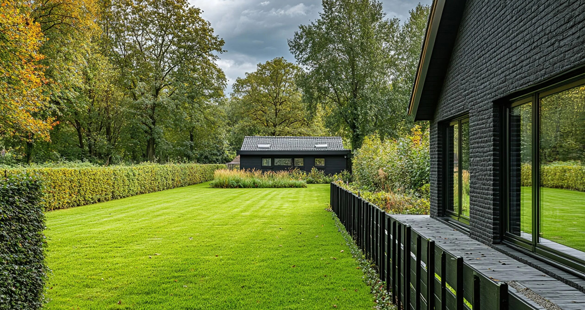 ДОРОГОЙ УЧАСТОК С ЗЕЛЕНЫМ ГАЗОНОМ
