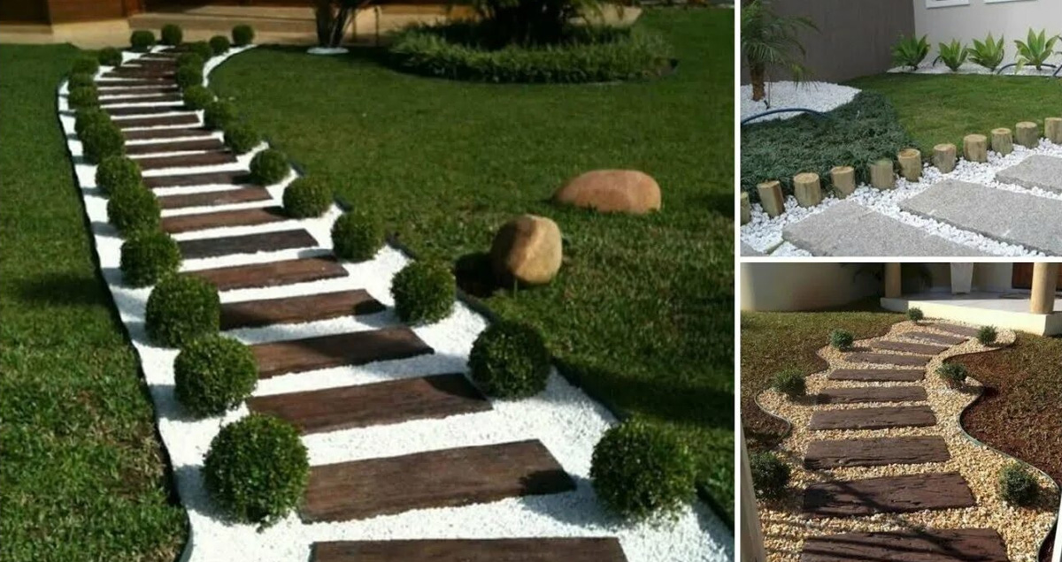 ИЗВИЛИСТАЯ ДОРОЖКА ИЗ КАМНЯ НА УЧАСТКЕ